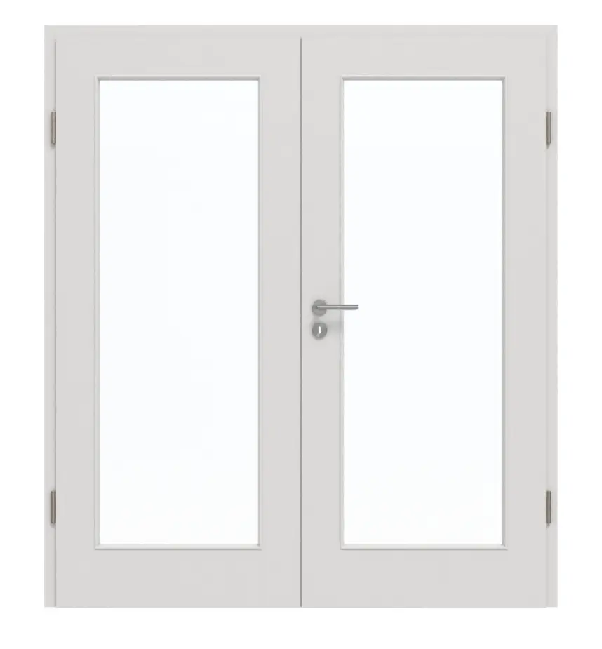 GARANT drzwi dwuskrzydłowe z ościeżnicą 0160-60 Silver Grey CePaL z przeszkleniem LA-2