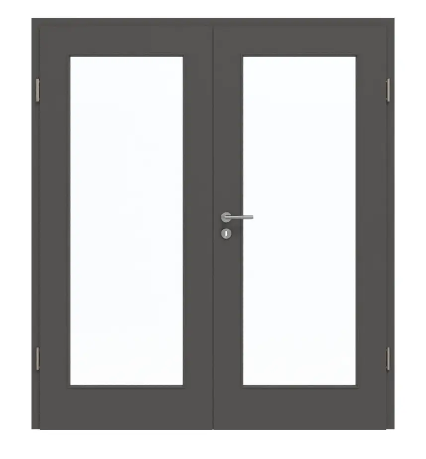 GARANT drzwi dwuskrzydłowe z ościeżnicą 10622-60 Ebony CePaL z przeszkleniem LA-2