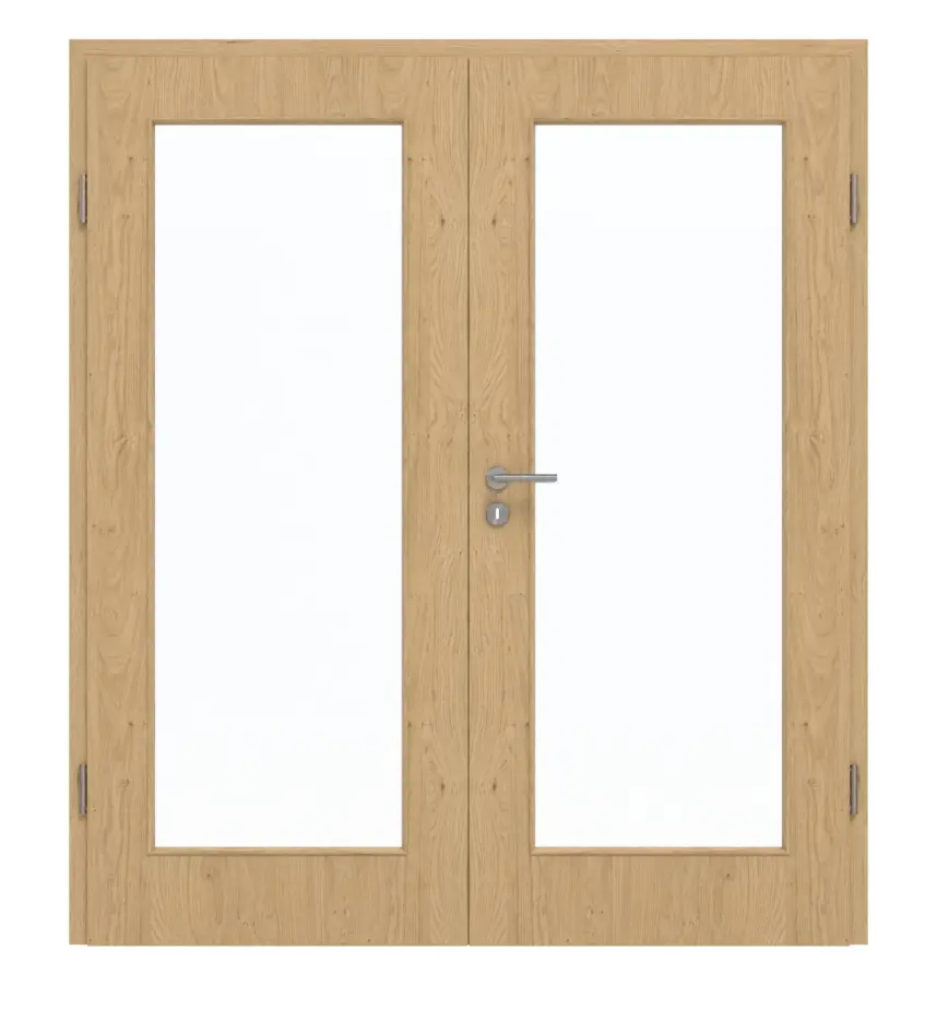 GARANT drzwi dwuskrzydłowe z ościeżnicą Authentic Asteiche GCK08 z przeszkleniem LA-2