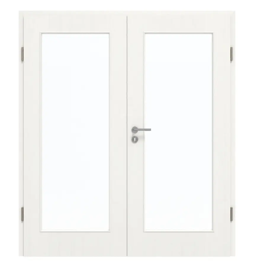 GARANT drzwi dwuskrzydłowe z ościeżnicą Authentic Bianco GCK08 z przeszkleniem LA-2