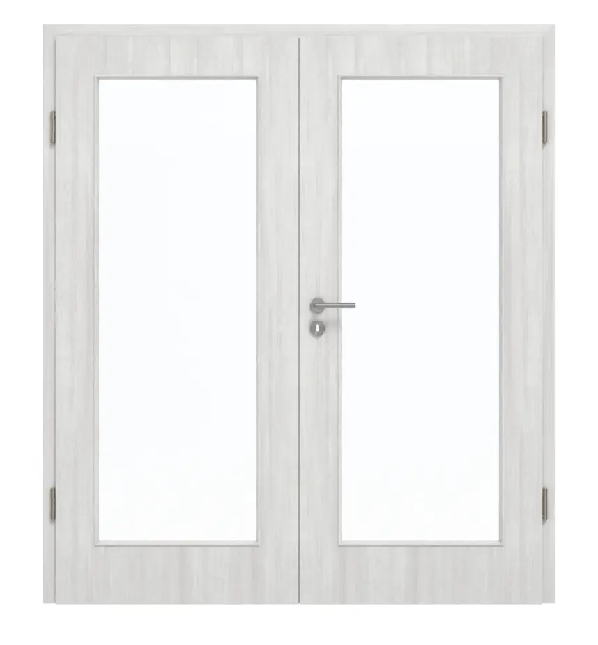 GARANT drzwi dwuskrzydłowe z ościeżnicą Authentic Grigio CePaL z przeszkleniem LA-2