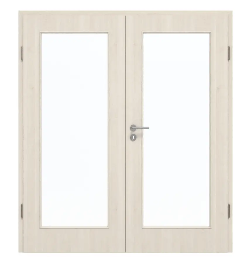 GARANT drzwi dwuskrzydłowe z ościeżnicą Authentic perła GCK08 z przeszkleniem LA-2