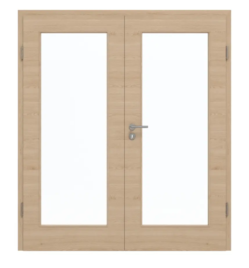 GARANT Drzwi podwójne wraz z ościeżnicą układ poprzeczny Authentic Achat CePaL z przeszkleniem LA-2