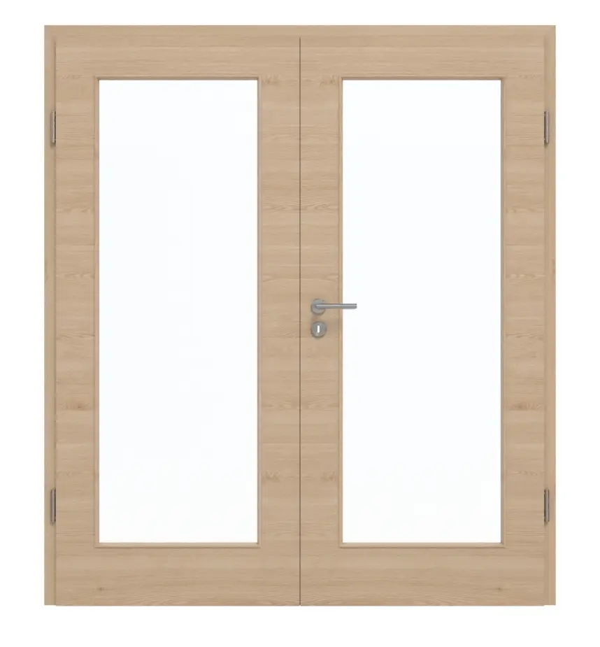 GARANT Drzwi dwuskrzydłowe z ościeżnicą, authentic agat, układ poprzeczny, GCK08, z przeszkleniem LA-2