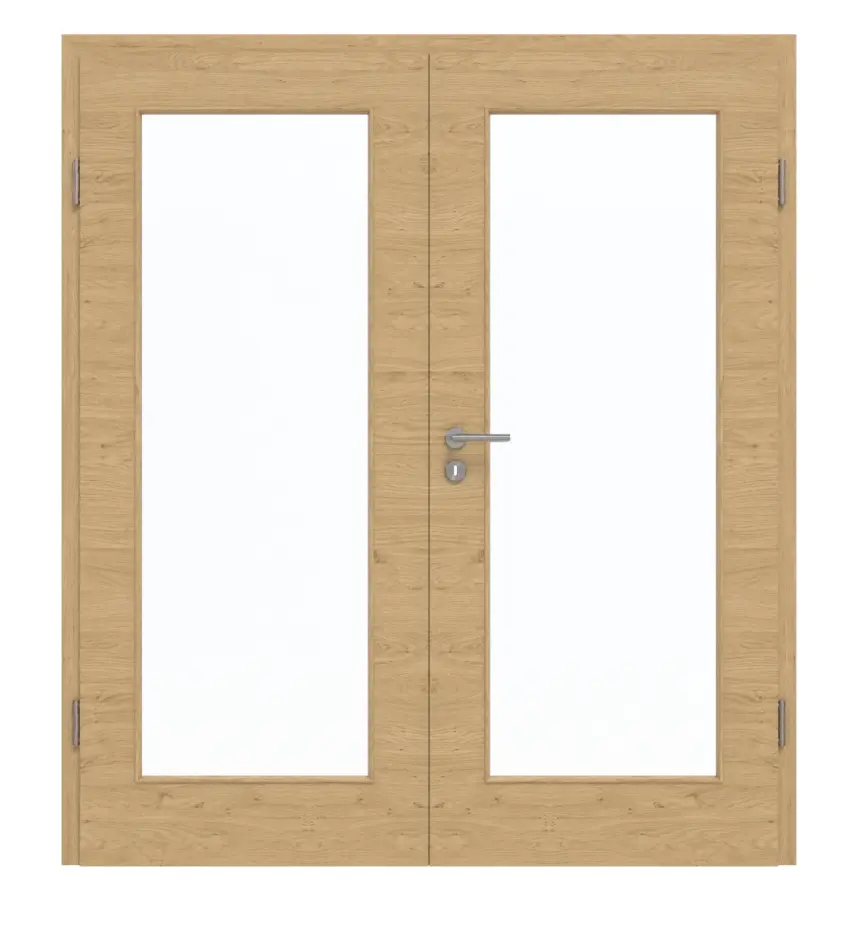 GARANT Drzwi dwuskrzydłowe z ościeżnicą, authentic dąb sękaty, układ poprzeczny, CePaL, z przeszkleniem LA-2