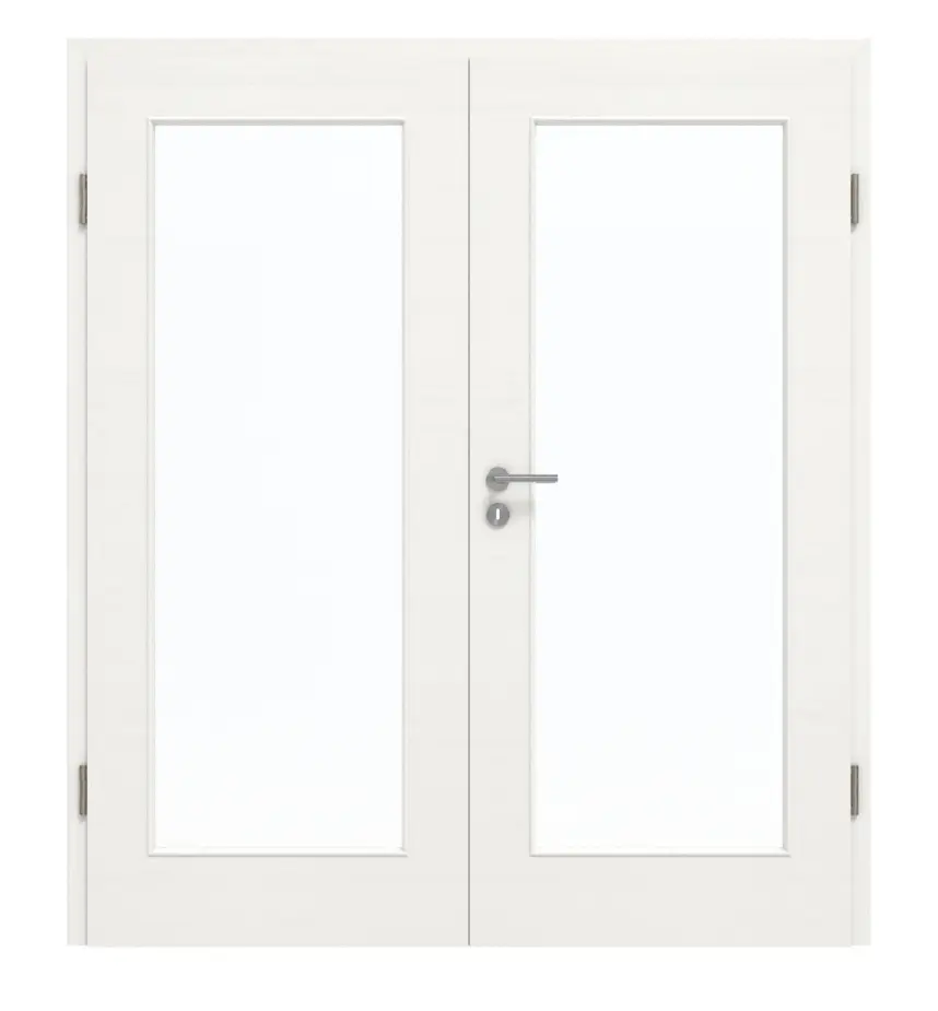 GARANT Drzwi dwuskrzydłowe z ościeżnicą, authentic bianco, układ poprzeczny, CePaL, z przeszkleniem LA-2