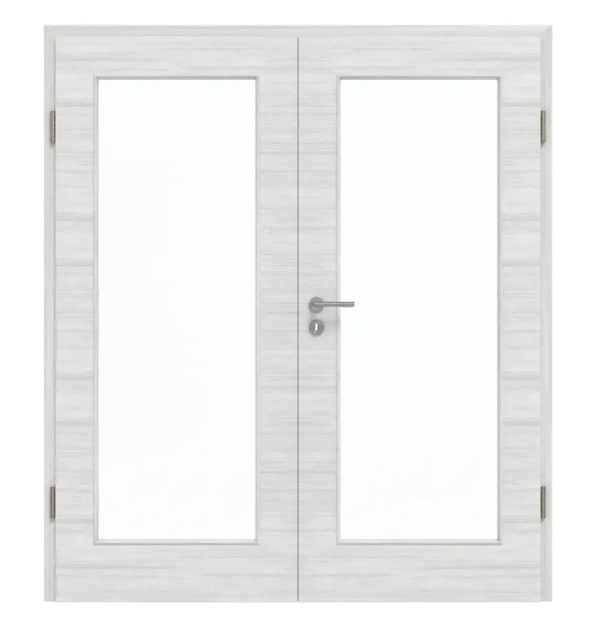 GARANT Drzwi dwuskrzydłowe z ościeżnicą Quer Authentic Grigio GCK08 z przeszkleniem LA-2