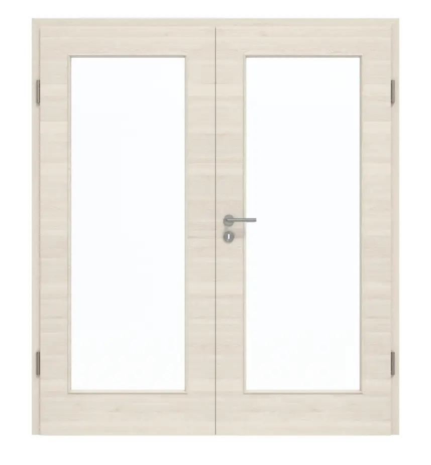 GARANT Drzwi dwuskrzydłowe z ościeżnicą Quer Authentic Perl GCK08 z przeszkleniem LA-2