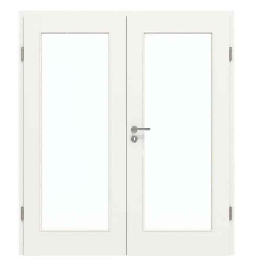 GARANT drzwi dwuskrzydłowe z ościeżnicą D354-60 Designer White Resopal z przeszkleniem LA-2