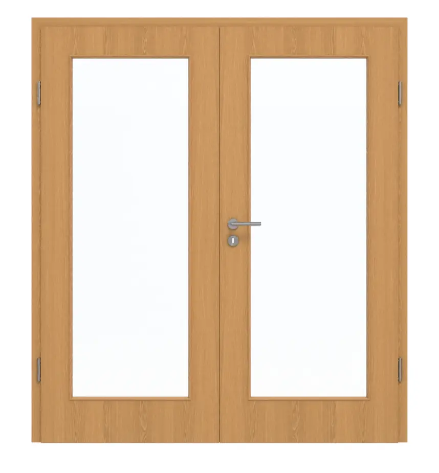 GARANT drzwi dwuskrzydłowe z ościeżnicą dąb Premium CePaL z przeszkleniem LA-2