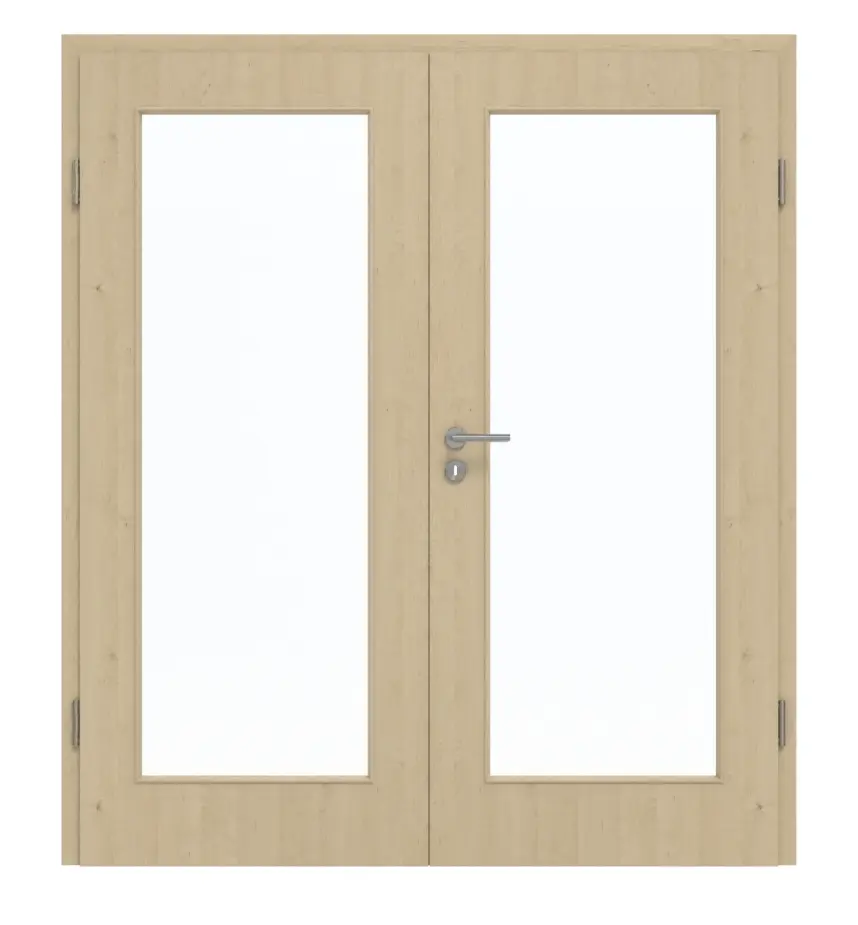 GARANT drzwi dwuskrzydłowe z ościeżnicą Natura Ahorn CePaL z przeszkleniem LA-2