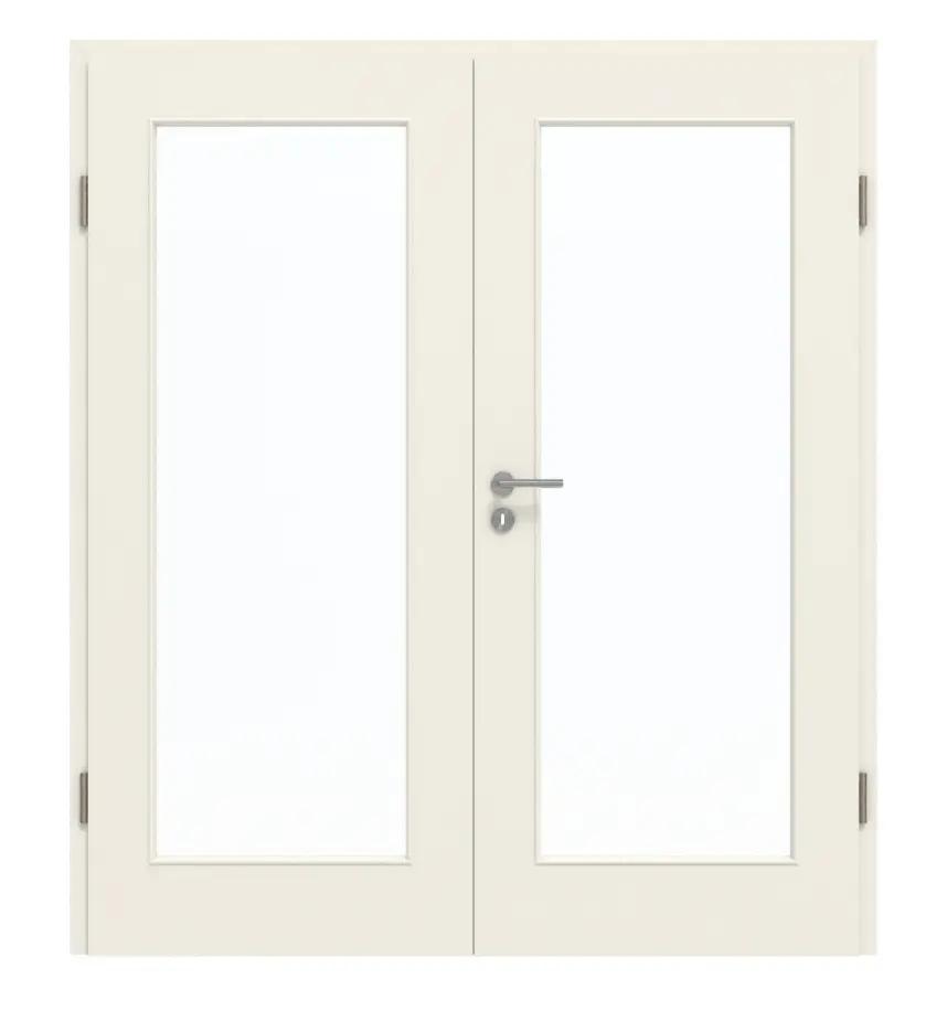 GARANT drzwi dwuskrzydłowe z ościeżnicą biały lakier 9010 GHK08 z przeszkleniem LA-2