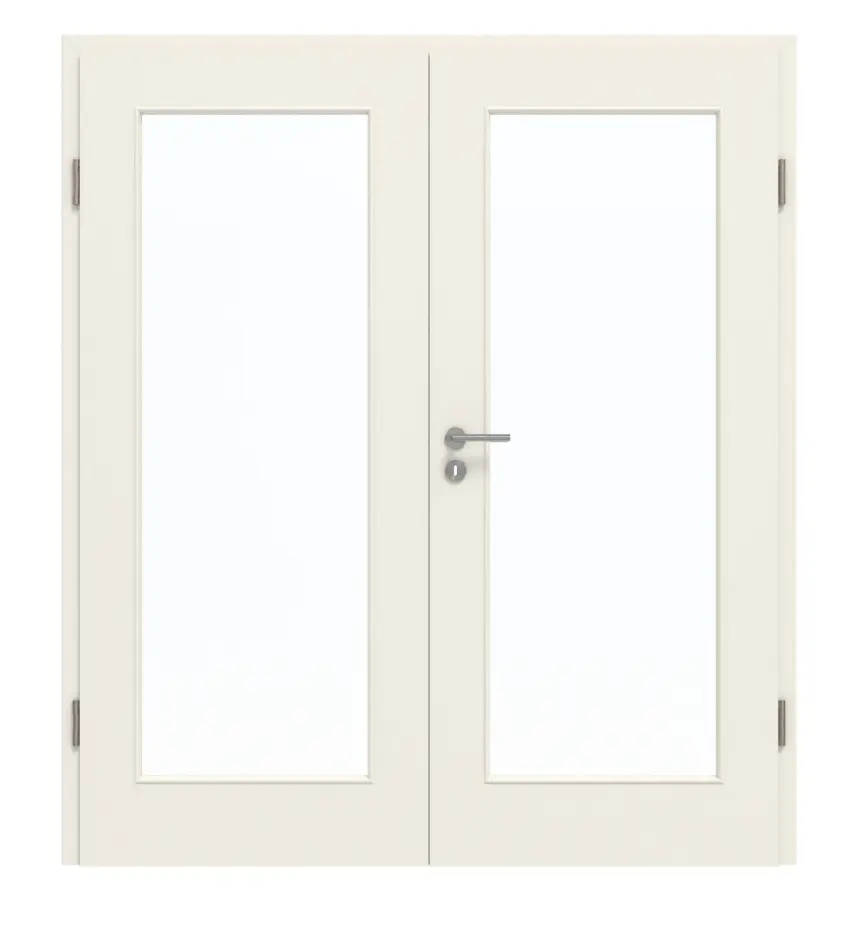 GARANT drzwi dwuskrzydłowe w zestawie z ościeżnicą biały lakier 9010 z przeszkleniem LA-2