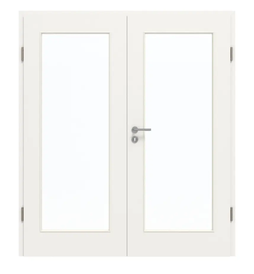 GARANT Drzwi podwójne inkl. ościeżnica Biały lakier 9016 GHK08 z przeszkleniem LA-2