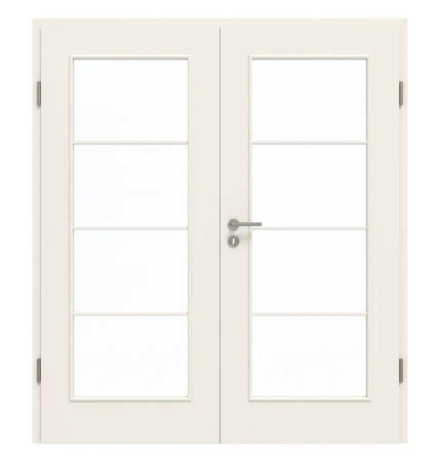 GARANT Drzwi podwójne z ościeżnicą lakier białym 9010 GHK08 z przeszkleniem LA-2 szpros SP10