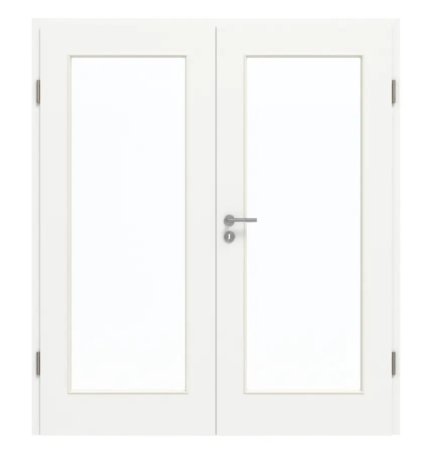 GARANT Drzwi dwuskrzydłowe wraz z ościeżnicą U11209SD szarotka alpejska GHK08 z przeszkleniem LA-2