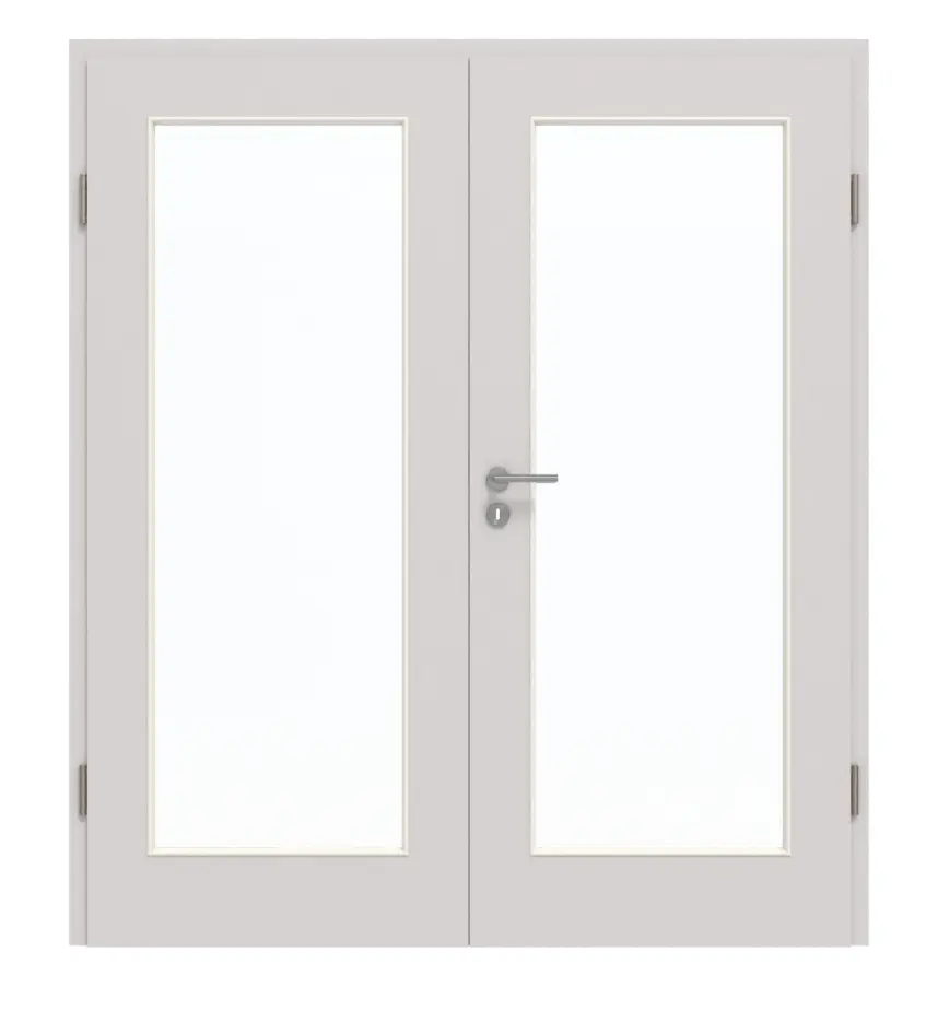 GARANT drzwi dwuskrzydłowe z ościeżnicą U12188SD jasnoszary GHK08 z przeszkleniem LA-2