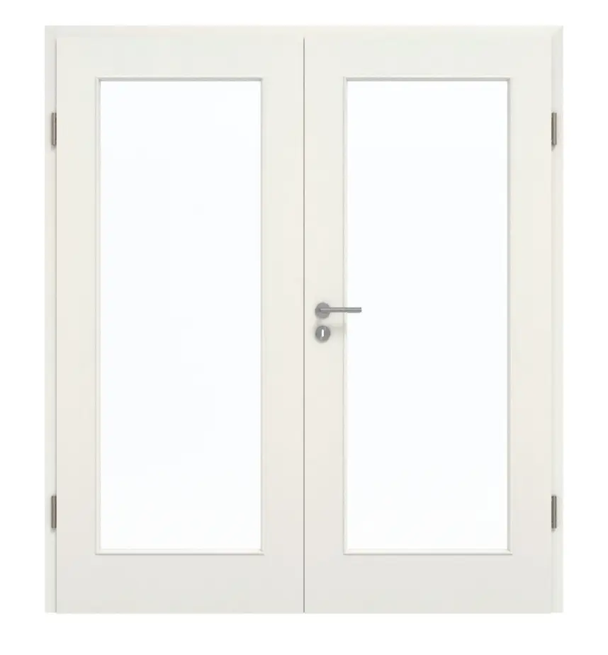GARANT drzwi dwuskrzydłowe z ościeżnicą biel ze strukturą Premium GCK08 z przeszkleniem LA-2