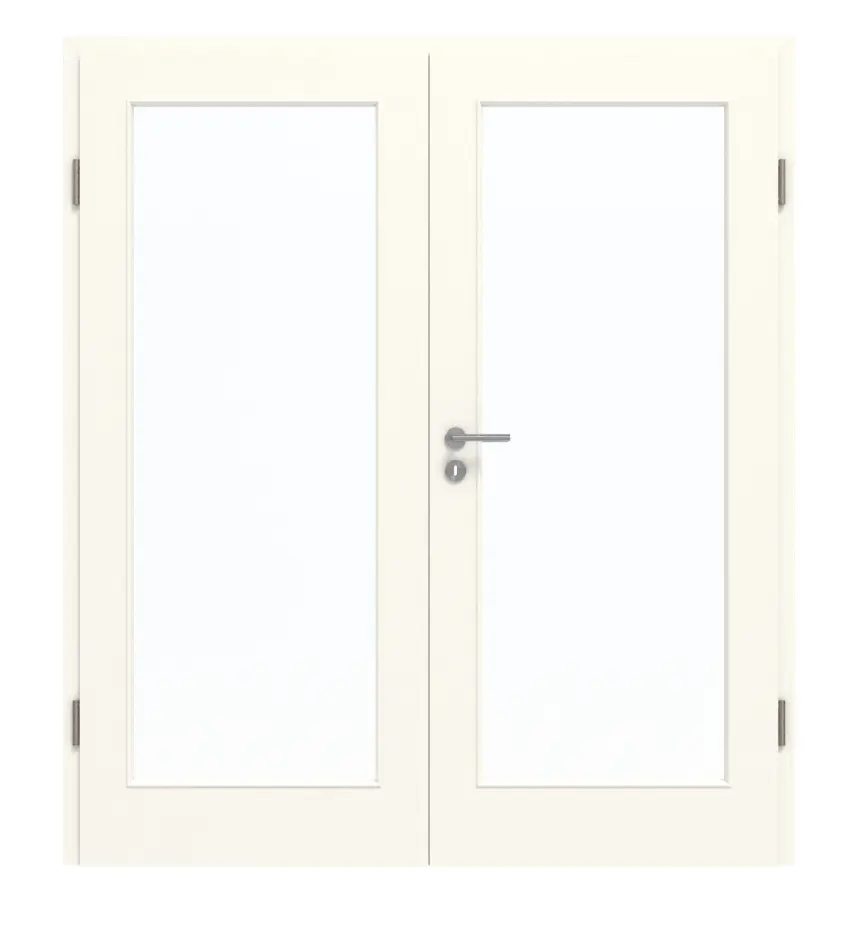 GARANT drzwi dwuskrzydłowe wraz z ościeżnicą 0105-60 Pearl White CePaL z przeszkleniem LA-3