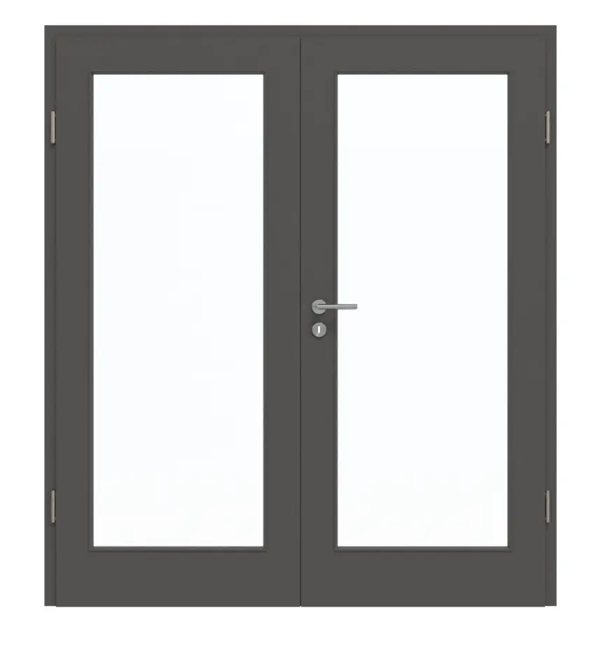 GARANT drzwi dwuskrzydłowe wraz z ościeżnicą 10622-60 Ebony CePaL z przeszkleniem LA-3