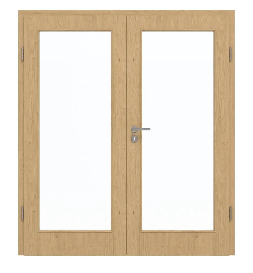 GARANT drzwi dwuskrzydłowe z ościeżnicą Authentic Asteiche CePaL z przeszkleniem LA-3