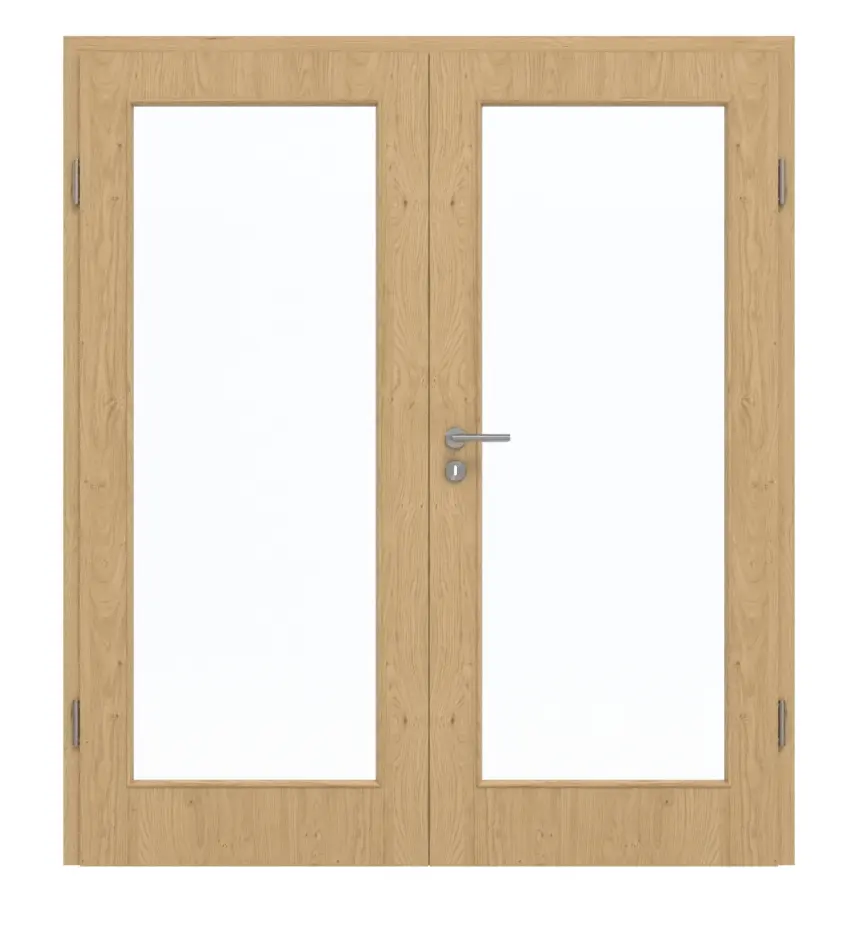 GARANT drzwi dwuskrzydłowe z ościeżnicą Authentic Asteiche GCK08 z przeszkleniem LA-3