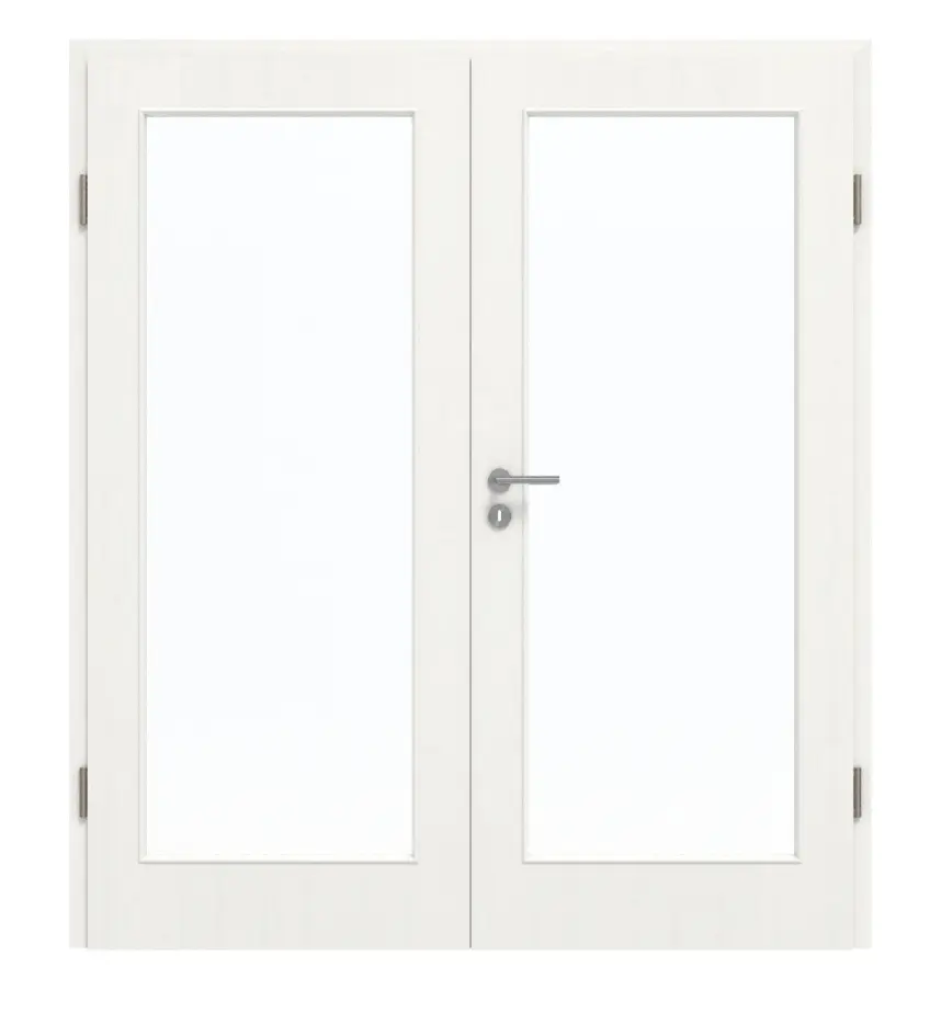 GARANT drzwi dwuskrzydłowe z ościeżnicą Authentic Bianco GCK08 z przeszkleniem LA-3