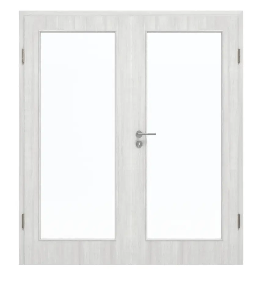 GARANT drzwi dwuskrzydłowe wraz z ościeżnicą Authentic Grigio CePaL z przeszkleniem LA-3