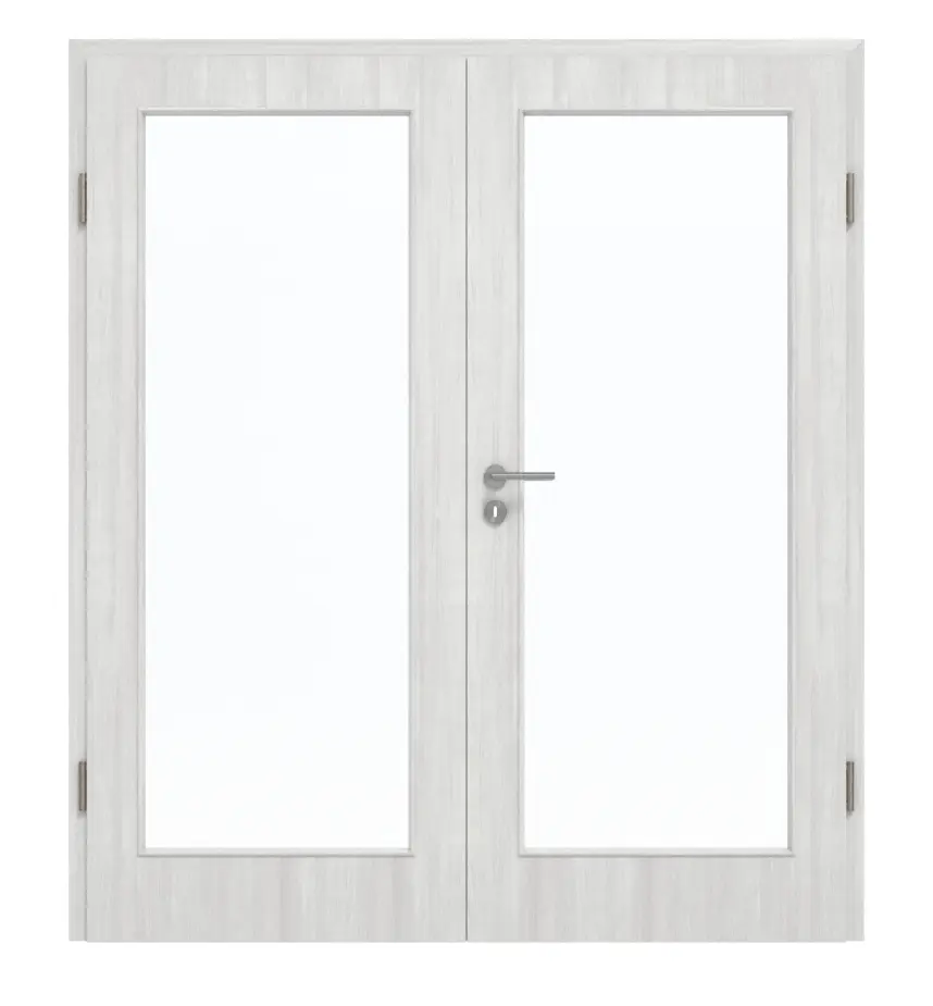 GARANT drzwi dwuskrzydłowe w zestawie z ościeżnicą Authentic Grigio GCK08 z przeszkleniem LA-3