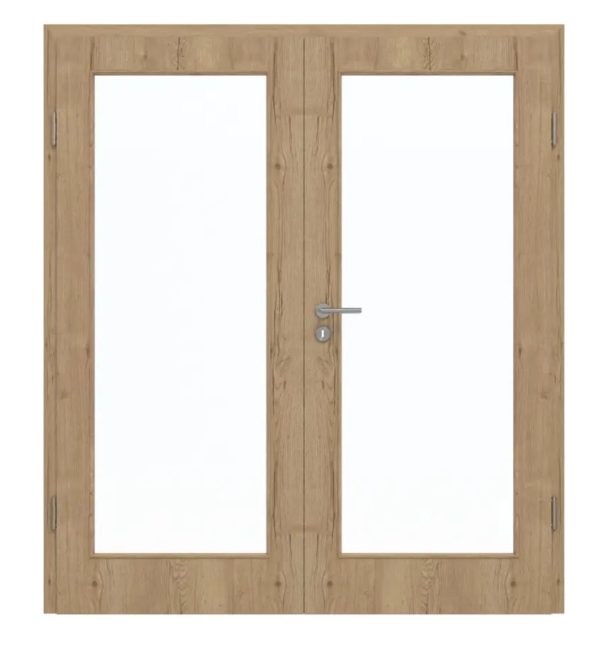 GARANT Drzwi podwójne wraz z ościeżnicą Authentic Dąb szczelinowy CePaL z przeszkleniem LA-3