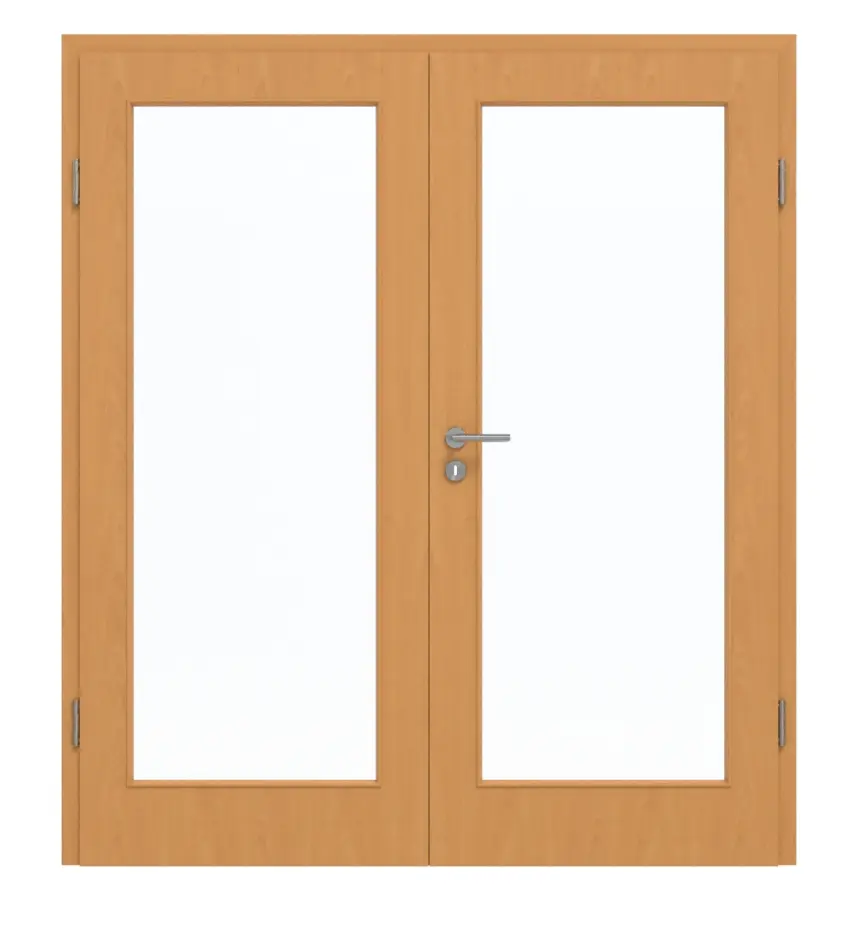 GARANT drzwi dwuskrzydłowe z ościeżnicą buk ekskluzywny CePaL z wycięciem na szybę LA-3