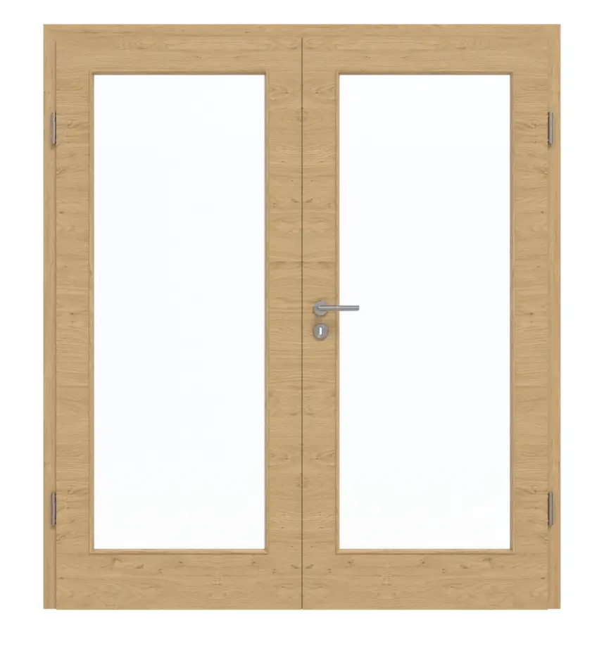 GARANT Drzwi dwuskrzydłowe z ościeżnicą, authentic dąb sękaty, układ poprzeczny, CePaL, z przeszkleniem LA-3