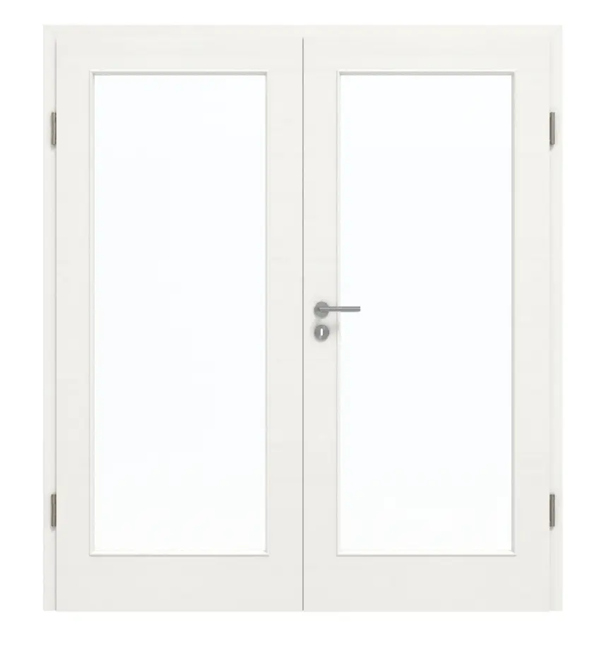 GARANT Drzwi dwuskrzydłowe wraz z ościeżnicą Quer Authentic Bianco CePaL z przeszkleniem LA-3