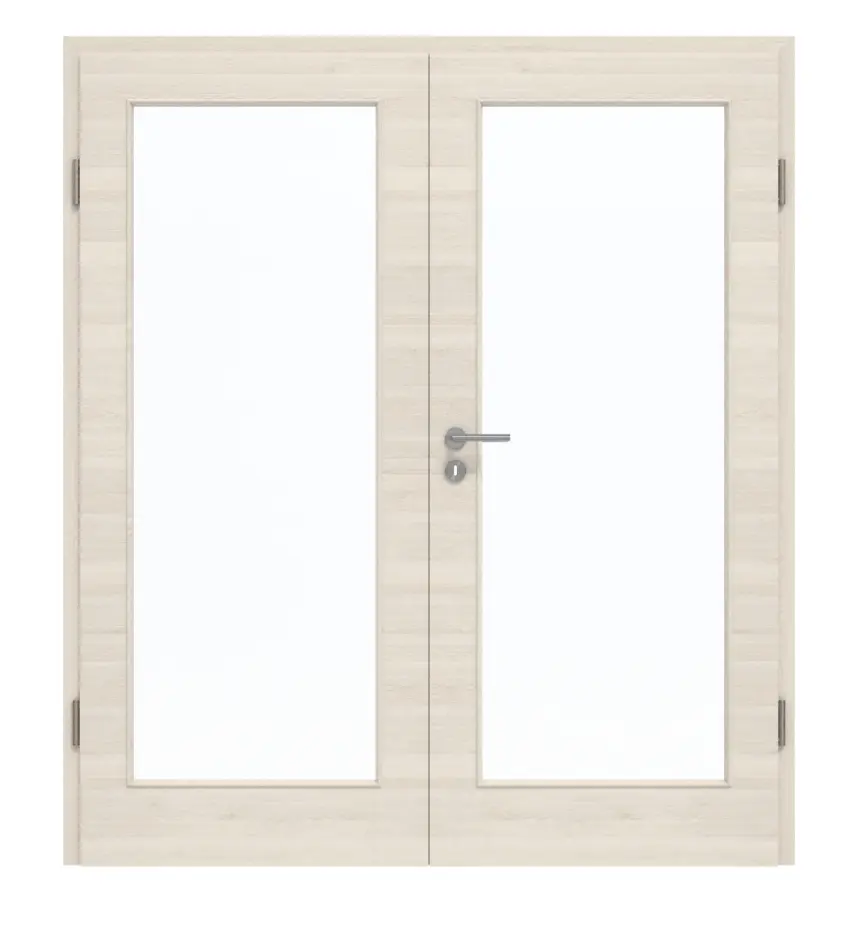 GARANT Drzwi dwuskrzydłowe z ościeżnicą Quer Authentic Perl GCK08 z przeszkleniem LA-3