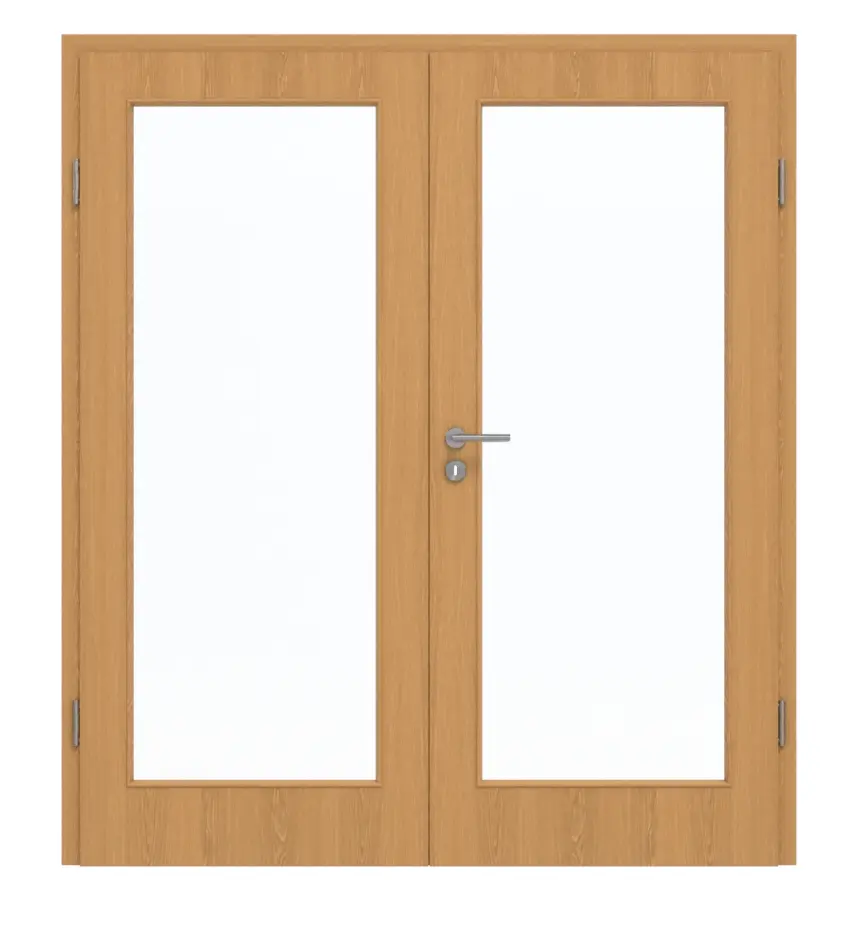 GARANT drzwi dwuskrzydłowe z ościeżnicą dąb Premium CePaL z przeszkleniem LA-3