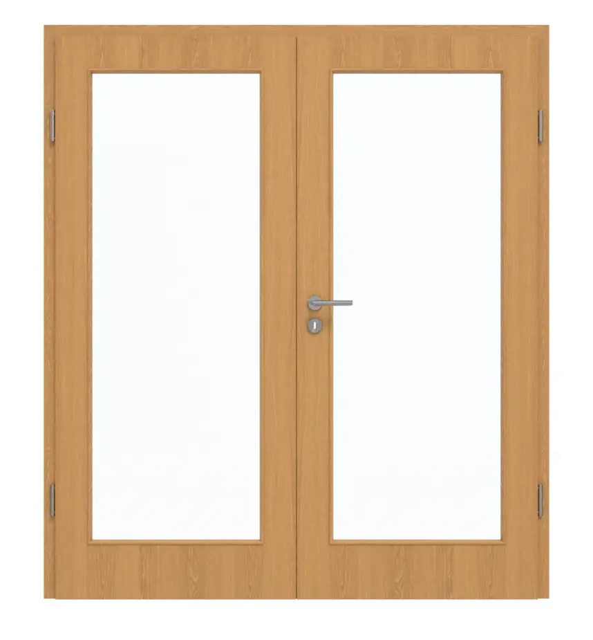 GARANT drzwi dwuskrzydłowe w zestawie z ościeżnicą dąb Premium GCK08 z przeszkleniem LA-3