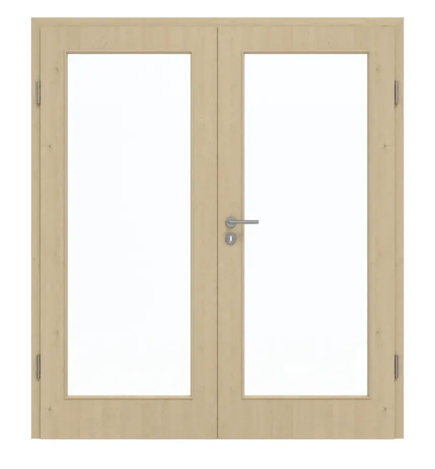 GARANT drzwi dwuskrzydłowe z ościeżnicą Natura Ahorn CePaL z przeszkleniem LA-3