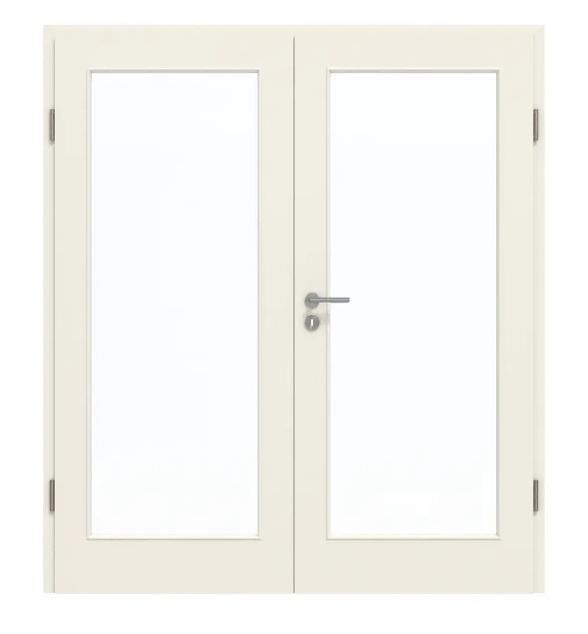 GARANT drzwi dwuskrzydłowe z ościeżnicą biały lakier 9010 GHK08 z przeszkleniem LA-3