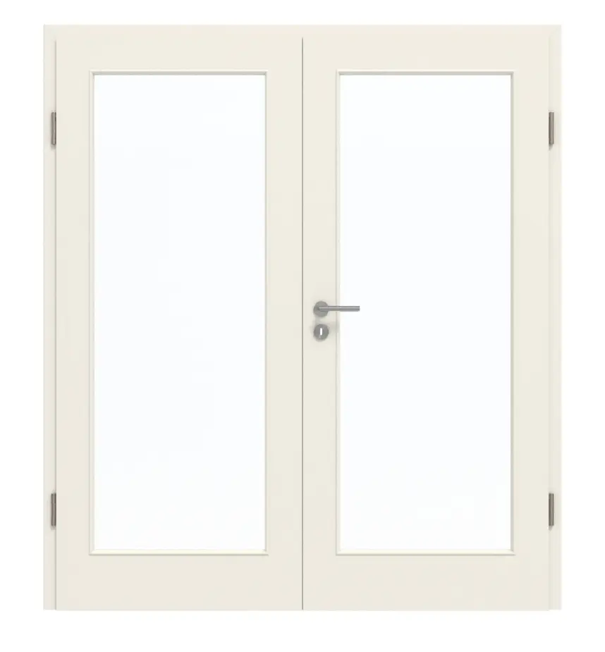 GARANT drzwi dwuskrzydłowe wraz z ościeżnicą biały lakier 9010 z przeszkleniem LA-3