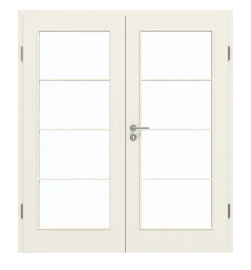 GARANT drzwi 2-skrzydłowe z ościeżnicą biały lakier 9010 z przeszkleniem LA-3 szpros SP10