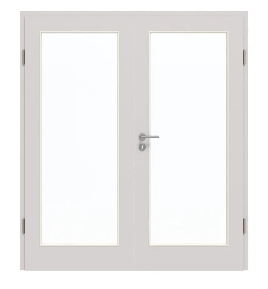 GARANT drzwi dwuskrzydłowe z ościeżnicą U12188SD jasnoszary GHK08 z przeszkleniem LA-3