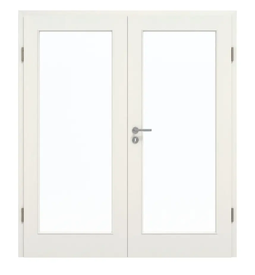 GARANT Drzwi podwójne wraz z ościeżnicą Białe Struktura Premium CePaL z przeszkleniem LA-3