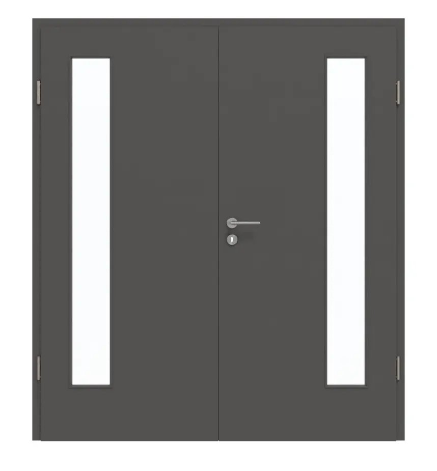 GARANT drzwi dwuskrzydłowe z ościeżnicą 10622-60 Ebony CePaL z przeszkleniem LA-4 po stronie zawiasów