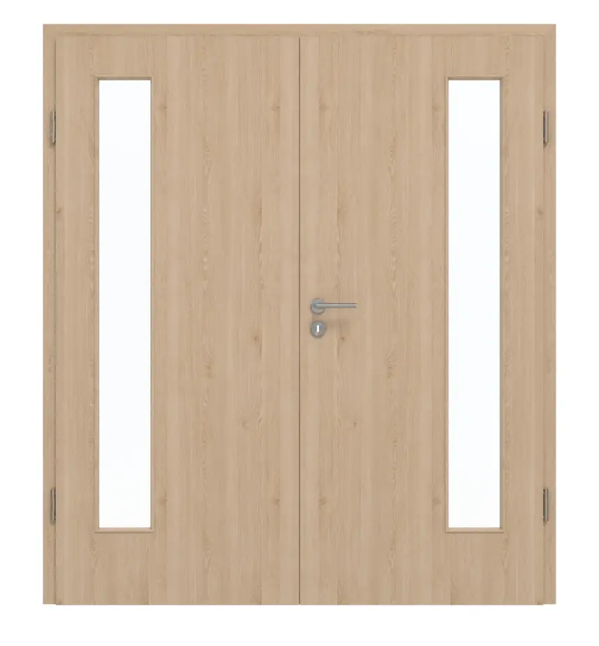 GARANT drzwi dwuskrzydłowe z ościeżnicą Authentic Achat CePaL z przeszkleniem LA-4 po stronie zawiasów