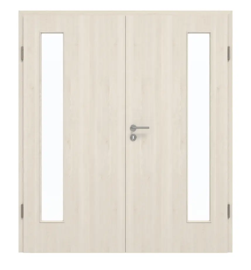 GARANT Drzwi podwójne wraz z ościeżnicą Authentic Perl GCK08 z przeszkleniem LA-4 po stronie zawiasów