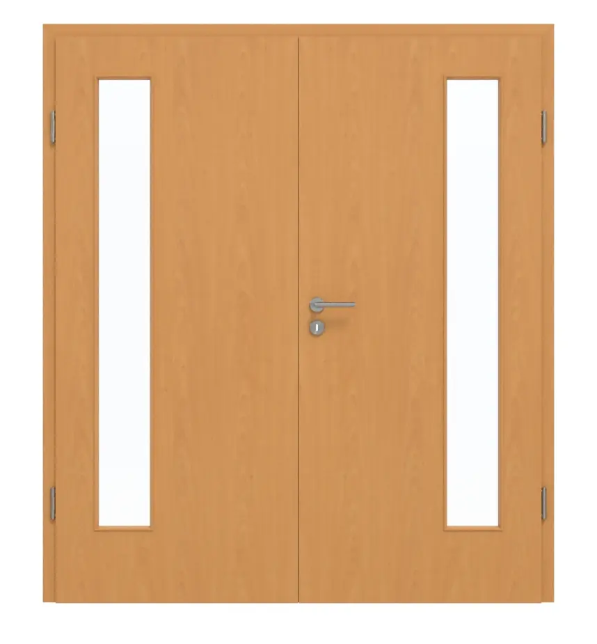 GARANT drzwi 2-skrzydłowe wraz z ościeżnicą, buk ekskluzywny CePaL z przeszkleniem LA-4 po stronie zawiasów