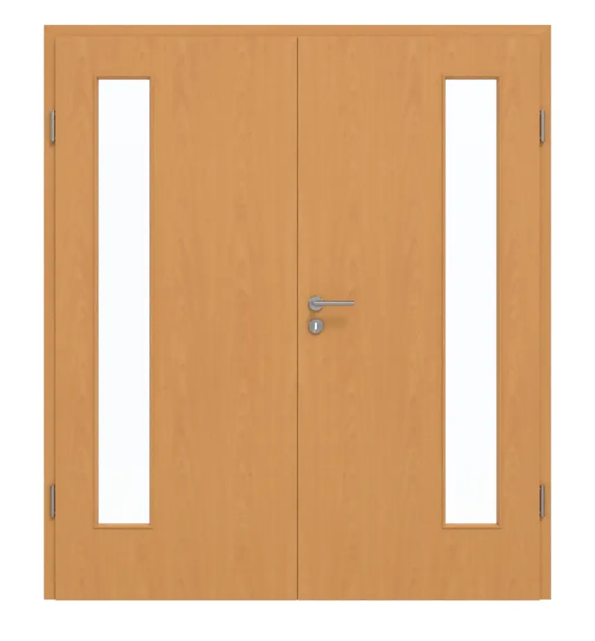 GARANT drzwi 2-skrzydłowe w zestawie z ościeżnicą buk Exklusiv GCK08 z przeszkleniem LA-4 po stronie zawiasów