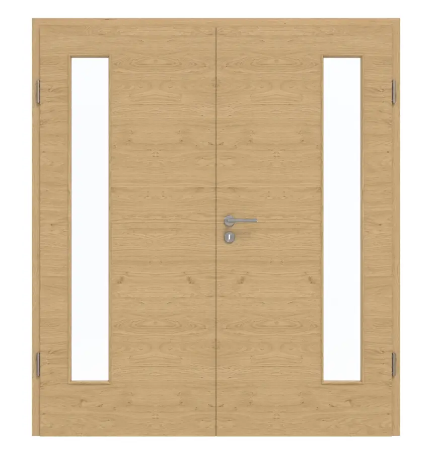 GARANT Drzwi dwuskrzydłowe z ościeżnicą, authentic dąb sękaty, układ poprzeczny, GCK08, z przeszkleniem LA-4 po stronie zawiasów