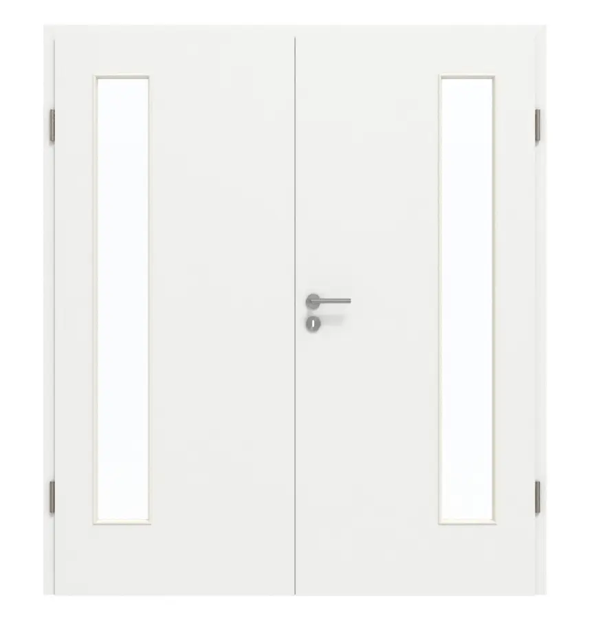 GARANT Drzwi podwójne wraz z ościeżnicą D354-60 Designer White Resopal z przeszkleniem LA-4 po stronie zawiasów