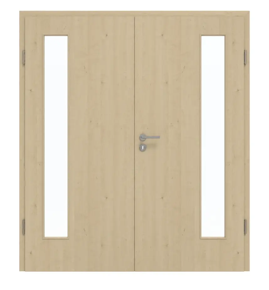 GARANT drzwi dwuskrzydłowe z ościeżnicą Natura Ahorn CePaL z przeszkleniem LA-4 po stronie zawiasów